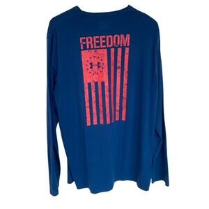 Under Armour Navy Freedom w/Flag Long Sleeve Tee XL